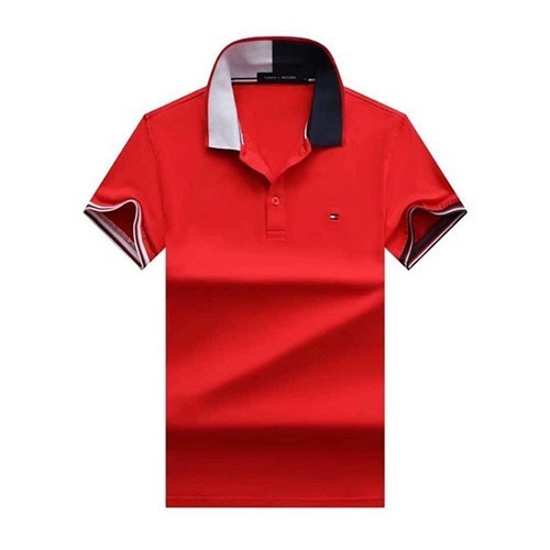 Tommy Hilfiger Flag Neck Polo Shirt in Red | Buy Now