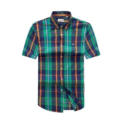 Buy Lacoste Green Checkered Short Sleeve Shirt | Superbuy Nigeria