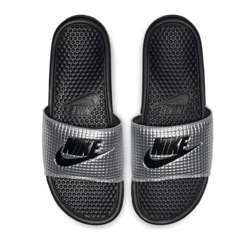 Nike Benassi JDI SE TXT Black Silver | Superbuy Nigeria
