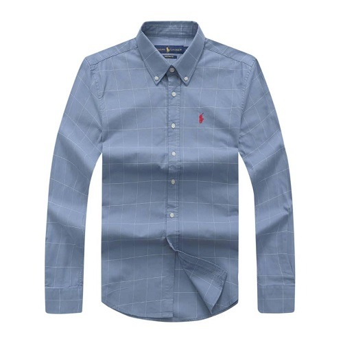 Buy Ralph Lauren Sky-Blue Checkered Oxford Shirt | Superbuyng
